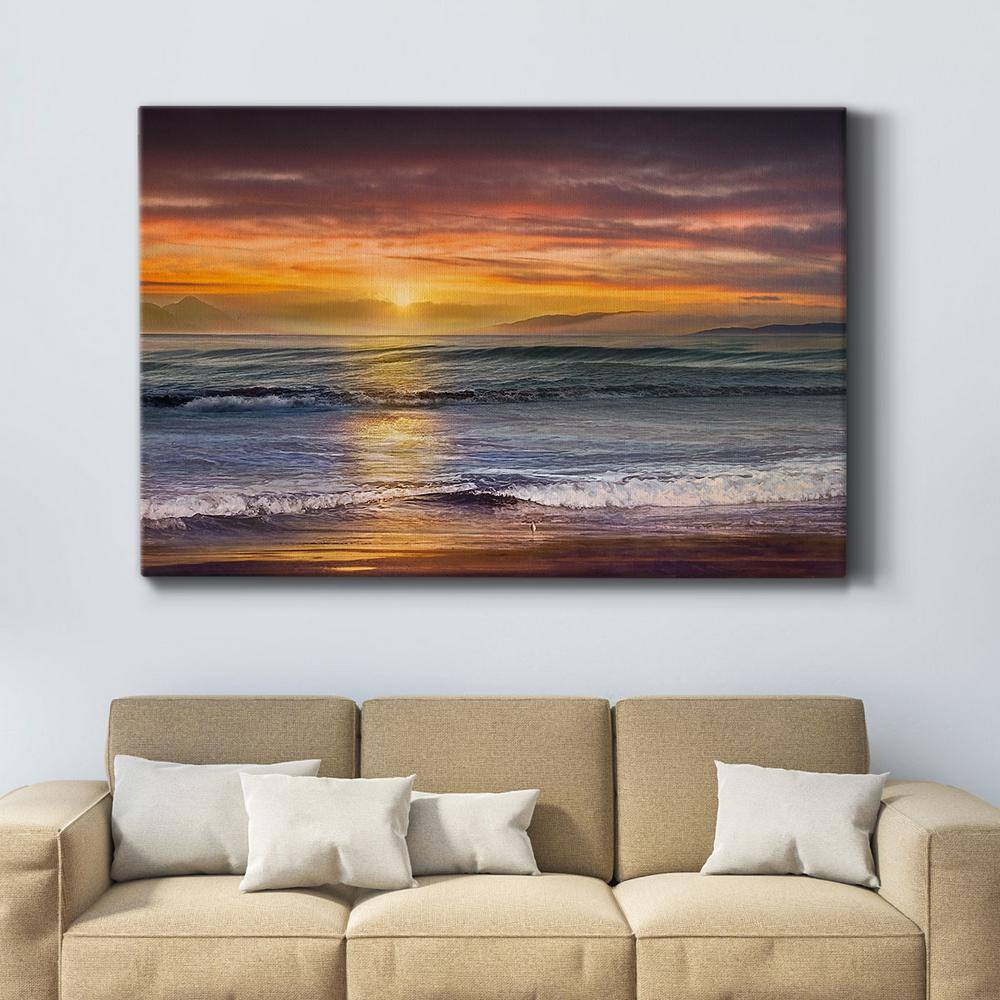 Sundown Scenic Landscape Multi-Colored Canvas Wall Art
