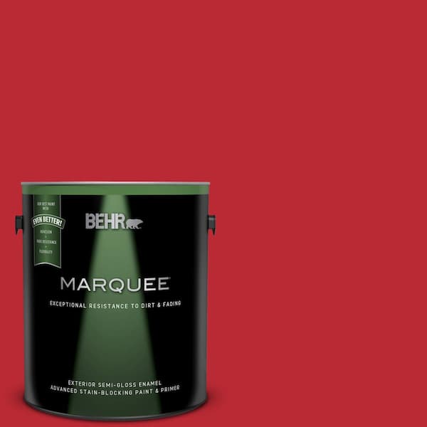 BEHR MARQUEE 1 gal. #UL110-7 Edgy Red Semi-Gloss Enamel Exterior Paint and Primer in One