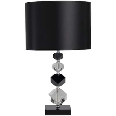 ORE International 16 in. UV Sterilized Black Oval Table Lamp with Remote  Control HBL2525 - The Home Depot