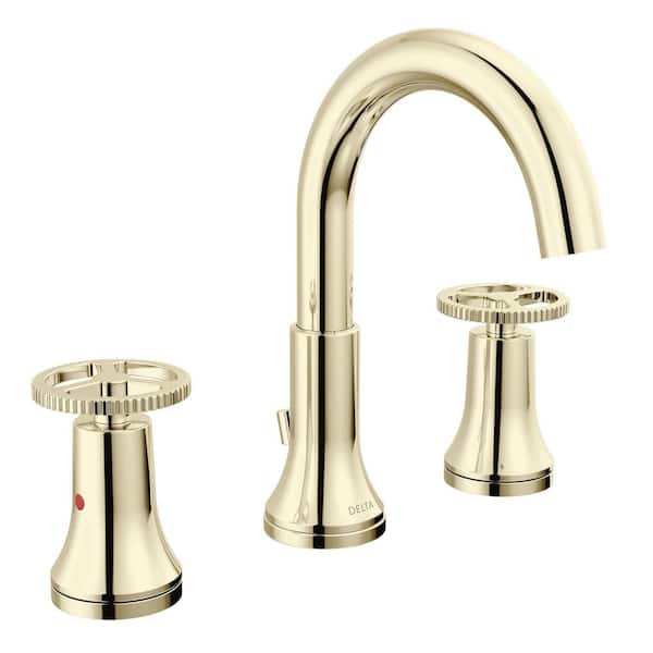 Trinsic Wheel 8 in. Widespread 2-Handle Bathroom Faucet in Polished Nickel