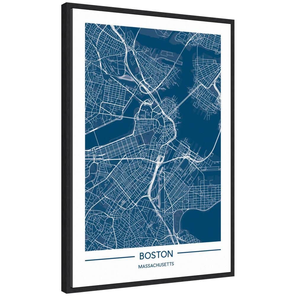 "Sylvie ""Boston Map Regal Blue"" by Jake Goossen Framed Maps Art Print 23 in. x 33 in." price history on PriceWatchPro