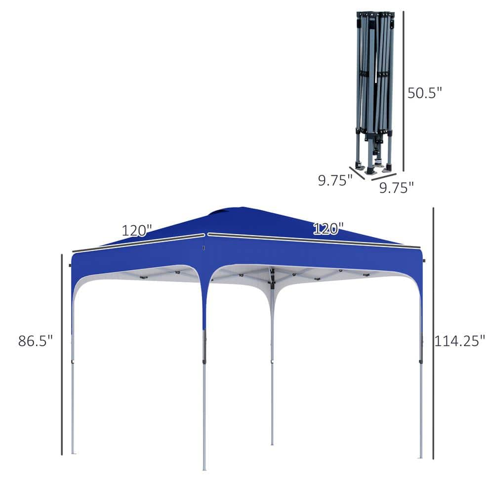 Royal Blue Steel Pop Up Canopy Tent with Wheeled Bag