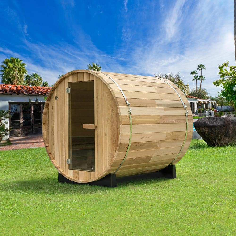Woodbridge 4-Person Medium Brown Cedar Wet/Dry Sauna