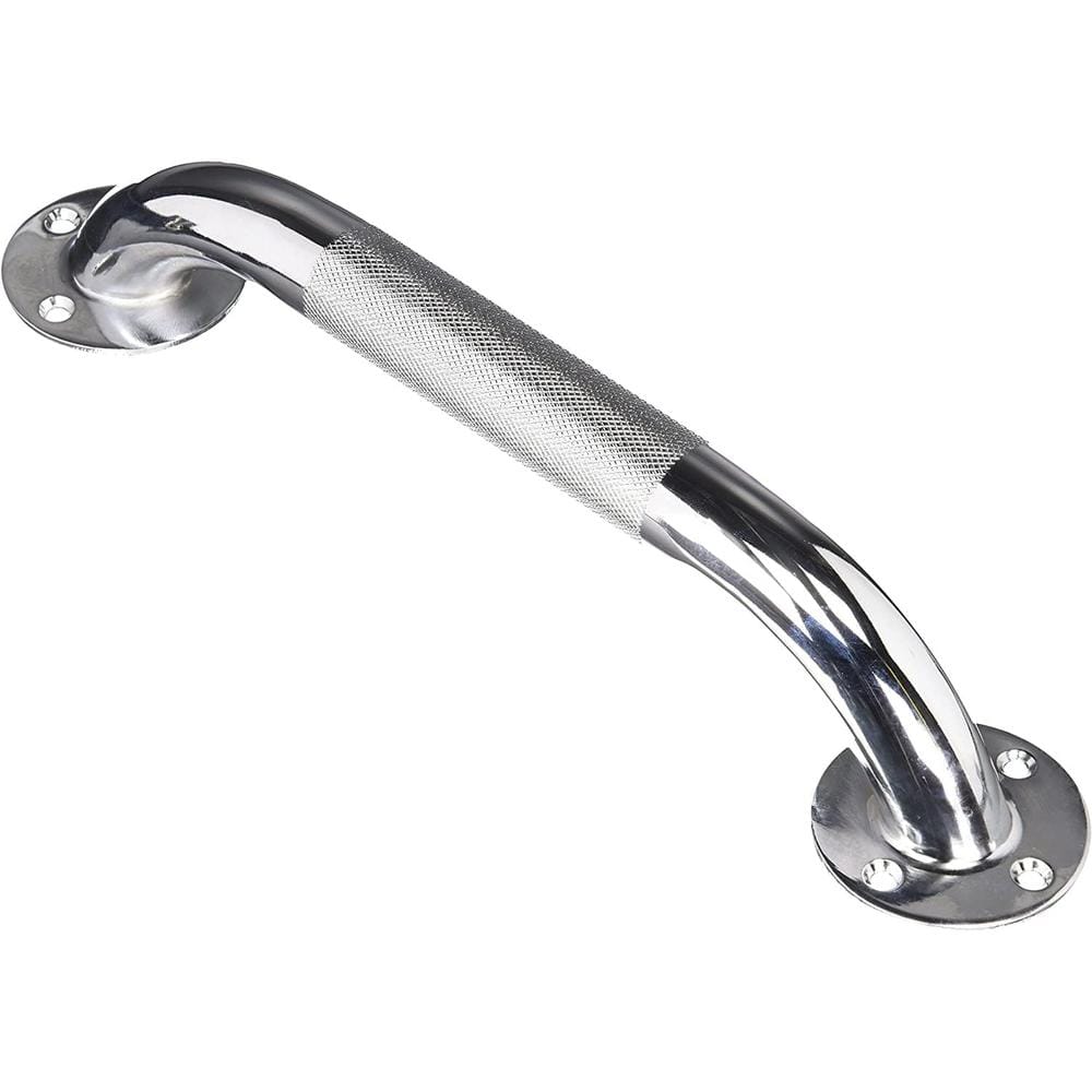 12" Chrome Knurled Stainless Steel Bathroom Grab Bar