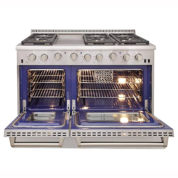 Kucht KNG 48-in 8 Burners 4.2-cu ft / 2.5-cu ft Convection Oven