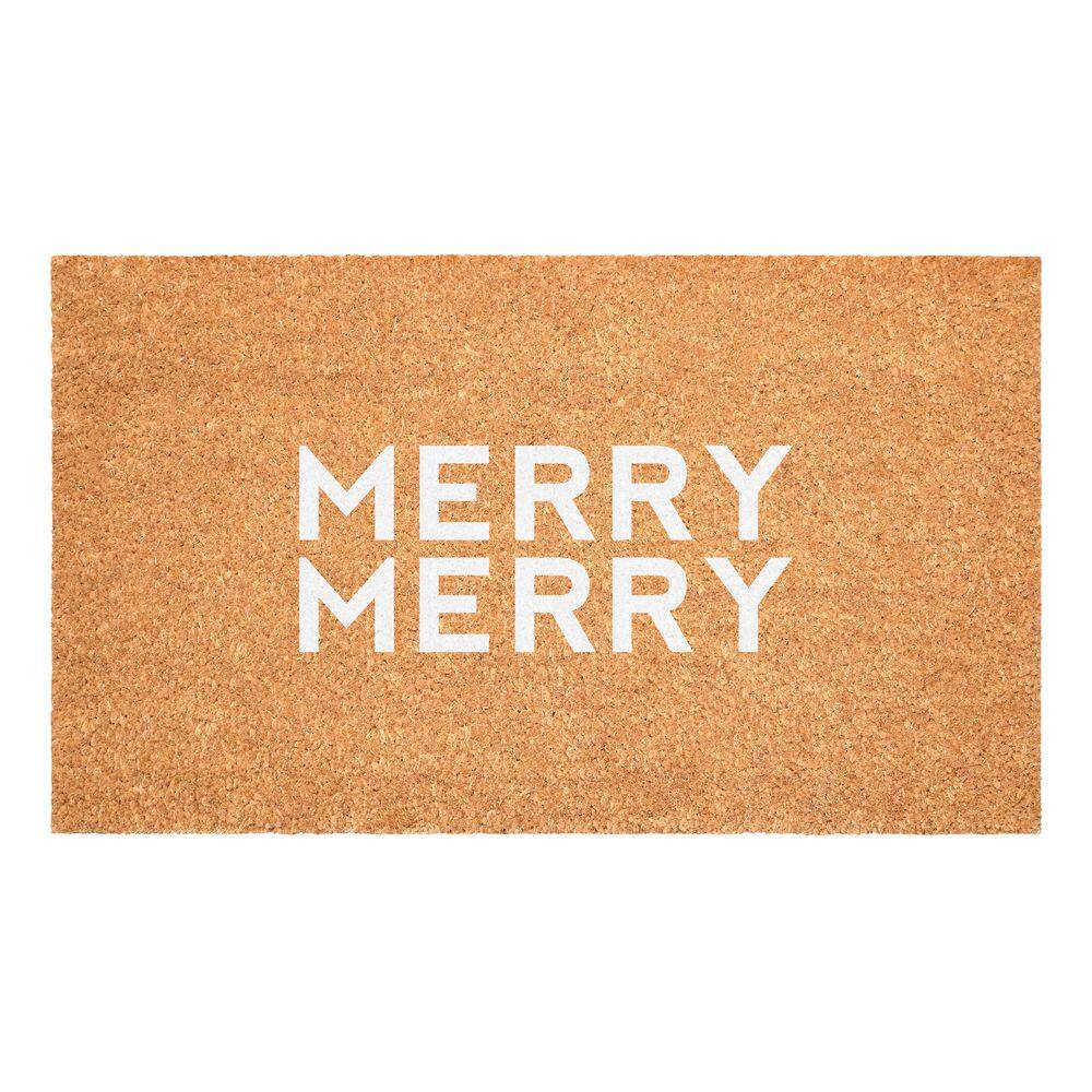 White Modern Merry 24 in. X 36 inIndoor Outdoor Door Mat price history on PriceWatchPro