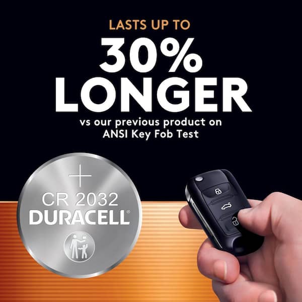 Duracell CR2032 3V Lithium Coin Battery with Child Safety Features,  Compatible with Apple AirTag, Key Fob, Car Remote, Glucose Monitor, and  other Devices, CR Lithium 3 Volt Cell (2 Count Pack) 