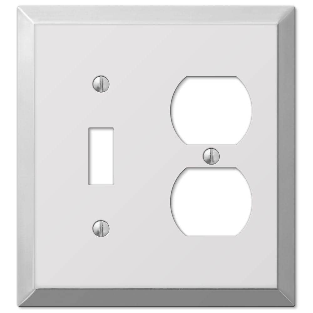 Polished Chrome 2-Gang Steel Duplex/Toggle Wall Plate