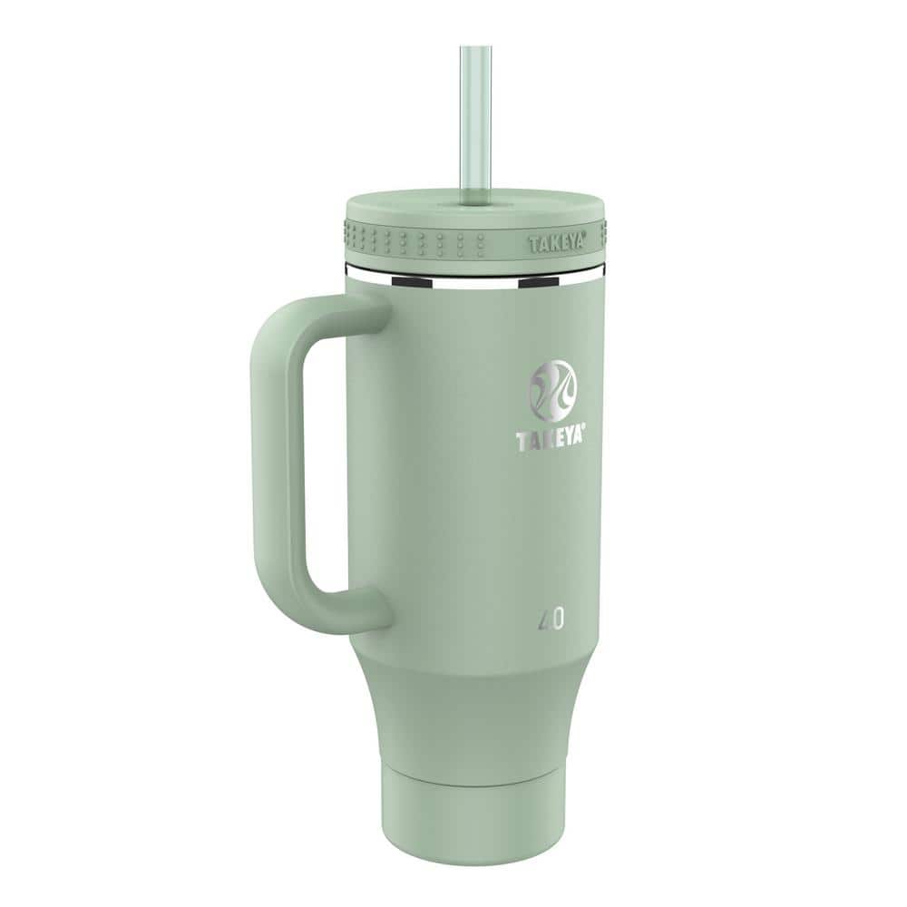 Takeya 40 oz Matcha Green Stainless Steel Travel Tumbler with Lid