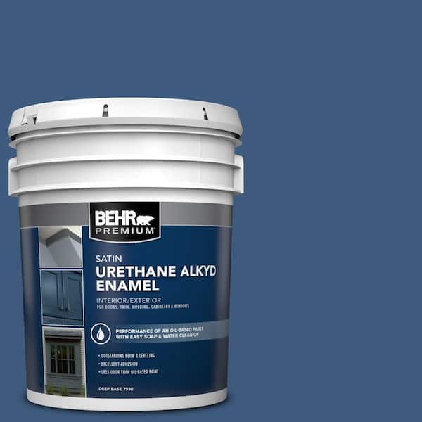 5 gal. #M520-7 Admiral Blue Urethane Alkyd Satin Enamel Interior/Exterior Paint