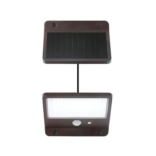 75-Watt Equivalent 1000 Lumen 120-Degree Bronze Solar Powered Motion Activated Integrated LED Flood Light (1-Pack)