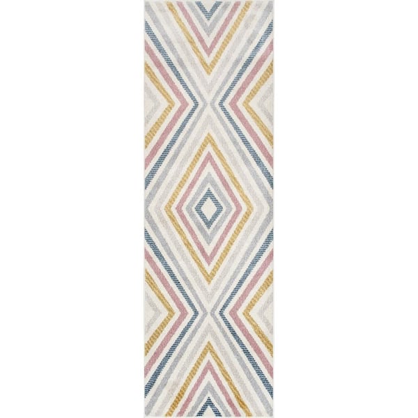 nuLOOM Neveah Contemporary Chevron Beige 2 ft. 8 in. x 8 ft. Indoor Runner Rug