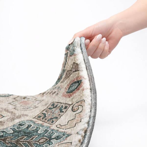Dream Shag Premium Machine Washable Abstract ADS775 Beige 10 ft. x 14 ft. Area Rug