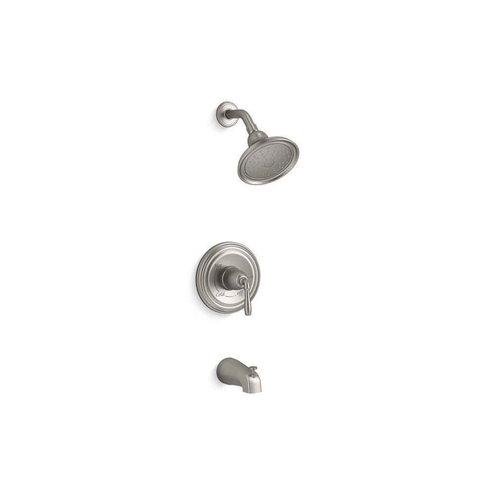 Kohler Devonshire Rite Temp 1 Handle 175 Gpm Bath And Shower Trim Kit In Vibrant Brushed Nickel 6031