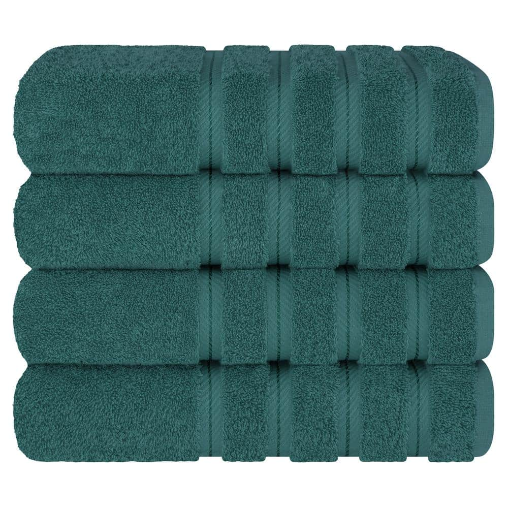 Blue Pack of 2 Large Bath Towels 100% Cotton 27x 55 Highly Absorbent Soft