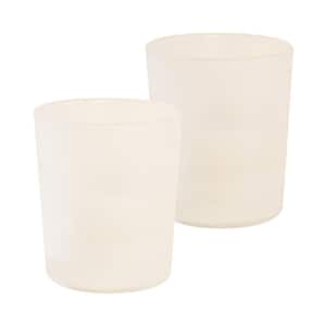 LED Wax Candle in White Frosted Glass (2-Count)