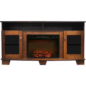 Hanover Glenwood 59 in. Electric Fireplace in Cherry with Entertainment  Stand and Charred Log Display FS6022-1BCRL1 - The Home Depot