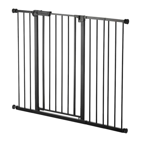 SKYSHALO Baby Gate, 26-48 in. Adjustable Width, 36 in. High Dog Gate, Easy Step Walk Thru, for Child Pet Security, Black