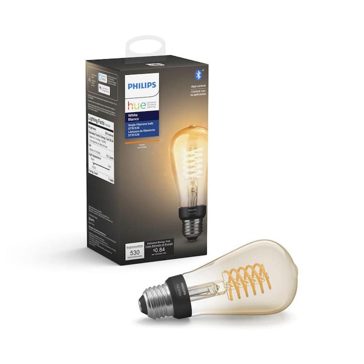 Philips Hue 40-Watt Equivalent ST19 Smart LED Vintage Edison Soft White (2700K) with Bluetooth (1-Pack)