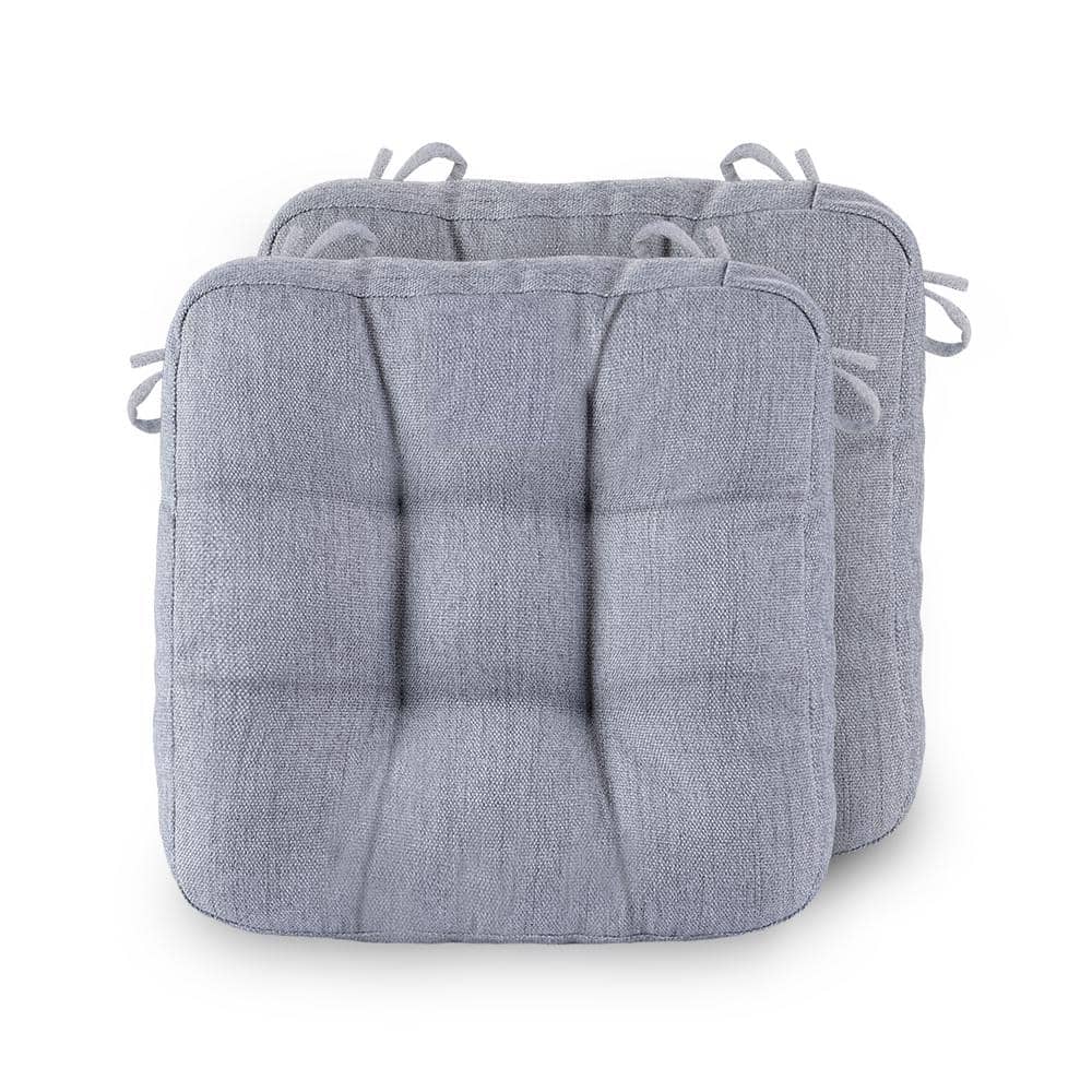 2-Piece 16.5 x 3.5 Light Grey Outdoor Lounge Chair Cushion in Seat Back Cus
