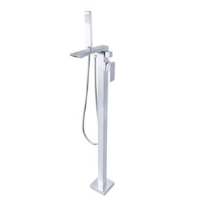 Single-Handle Freestanding Tub Faucet Floor Mounted in Chrome
