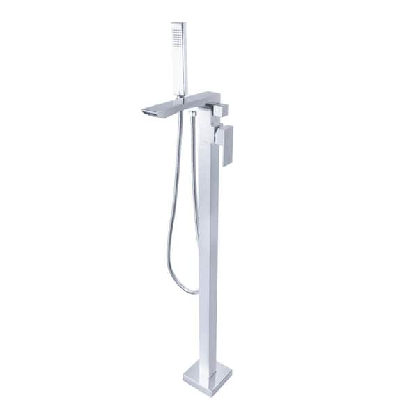 Lukvuzo Single-Handle Freestanding Tub Faucet Floor Mounted in Chrome