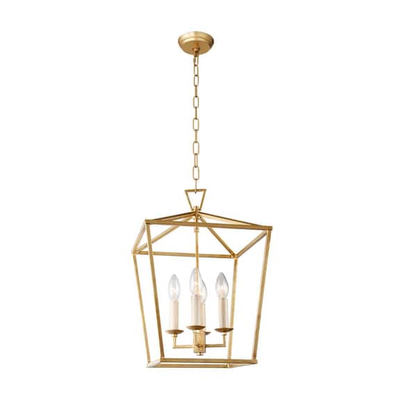 Unbranded 4-Light Gold Candle Chandelier with no Bulbs Included
