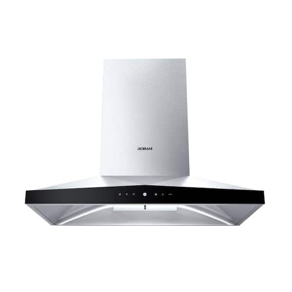 ROBAM 36 in. Powerful Convertible Wall Mount Range Hood with LED and Turbo Mode in Stainless Steel