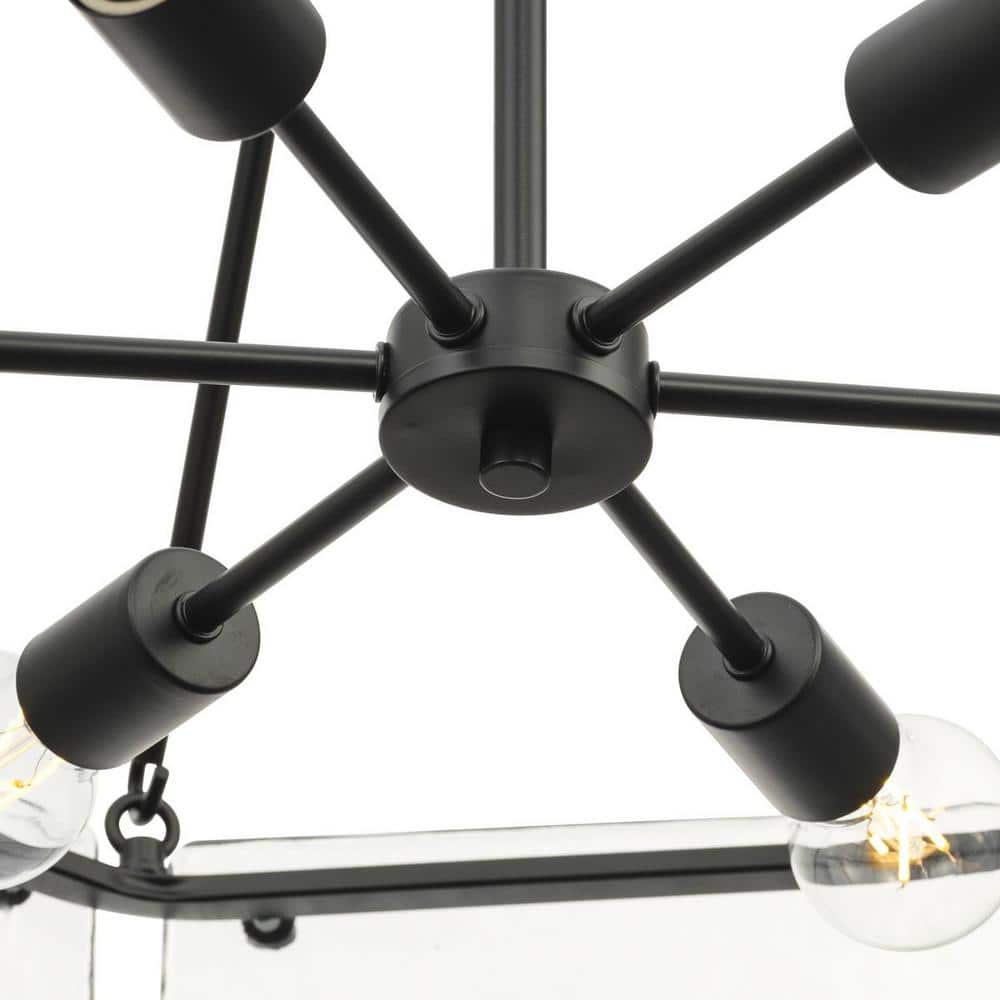 Rivera Black Steel 6-Light Round Chandelier