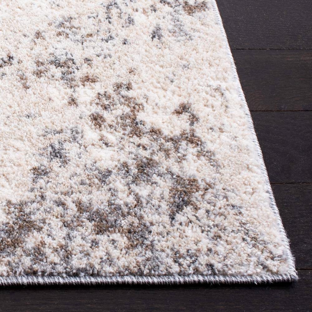 Abstract Textured Gray Synthetic 8' x 10' Area Rug