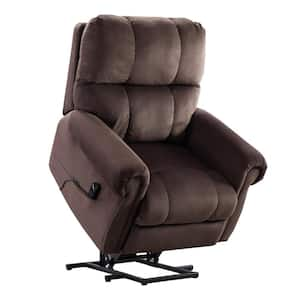 Modern 33.4 in. Dark Brown Power Recline and Li ft. Massage Chair Sofa with Heating