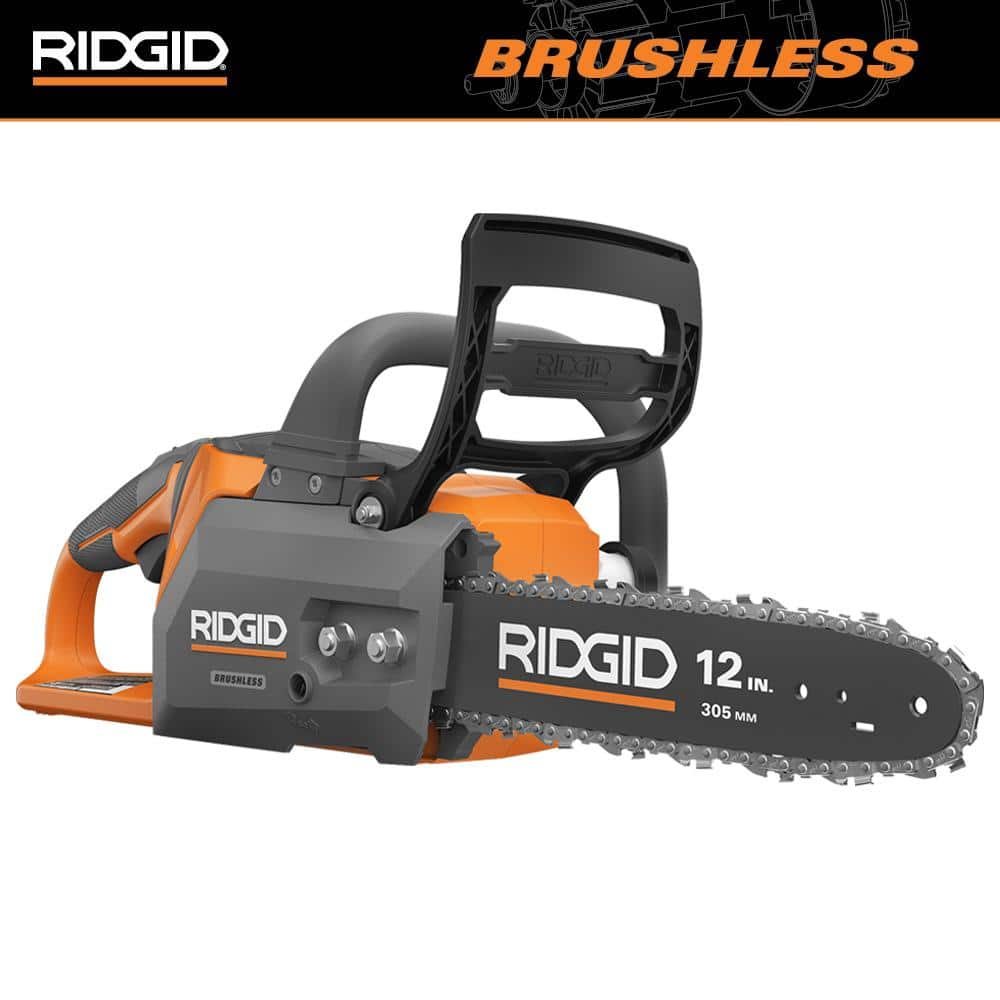 RIDGID 18V Brushless 12 in. Electric Battery Chainsaw with 6.0 Ah MAX  Output Battery and Charger R01101K - The Home Depot