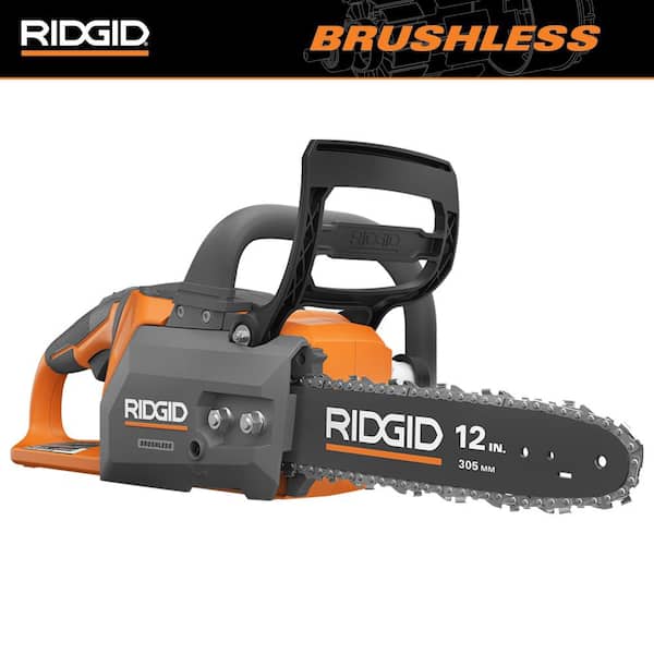 RIDGID 18V Brushless 12 in. Electric Battery Chainsaw (Tool Only)