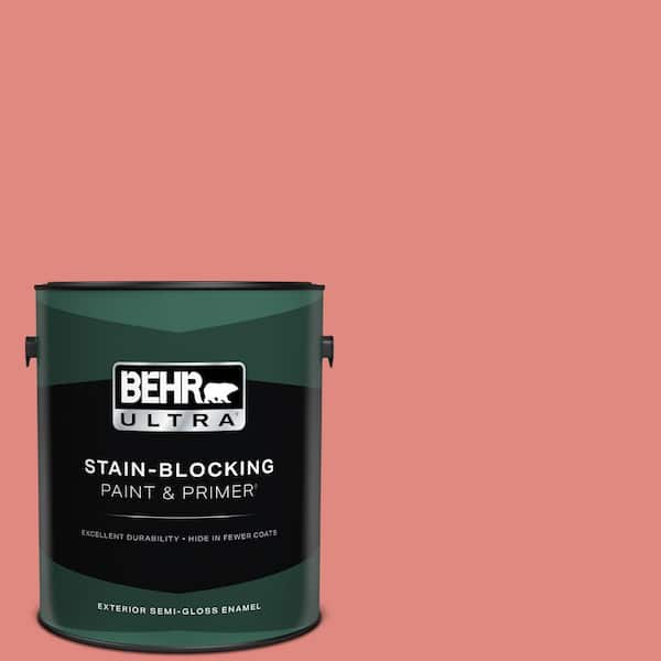 BEHR ULTRA 1 gal. #170D-5 Mellow Coral Semi-Gloss Enamel Exterior Paint & Primer