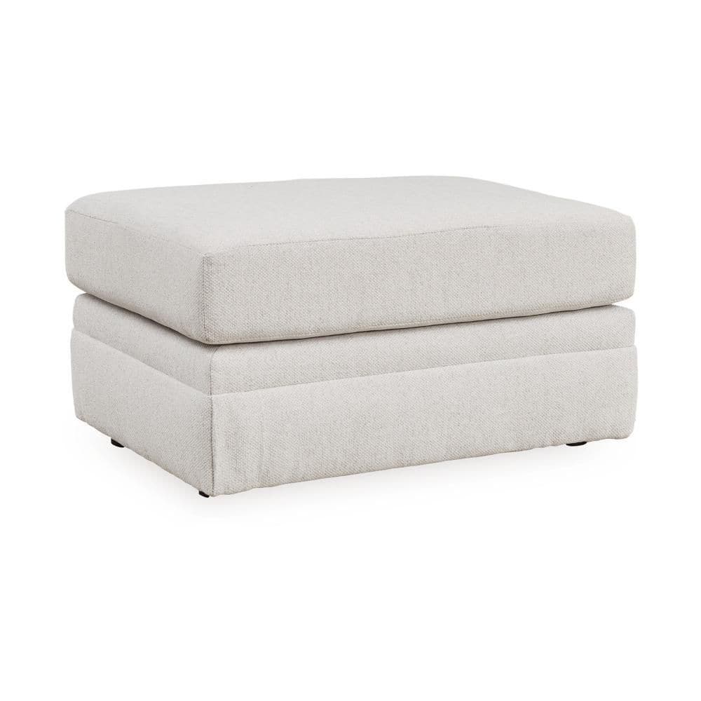 Maite Chalk Gray Polyester Rectangle Accent Ottoman
