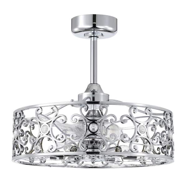 Warehouse of Tiffany Zuzen 23 in. 6-Light Indoor Chrome Ceiling Fan with Light Kit