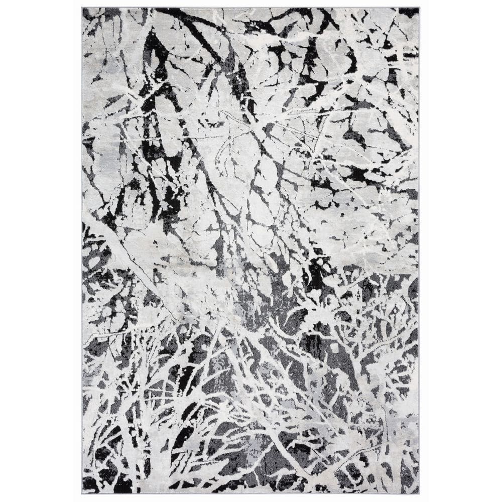Jasper 5 ft. x 8 ft. Black/Ivory Arboreal Abstract Area Rug price history on PriceWatchPro
