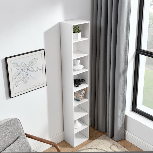 Tahanbath 8-Tier Media Tower Rack – Slim CD/DVD Storage Cabinet