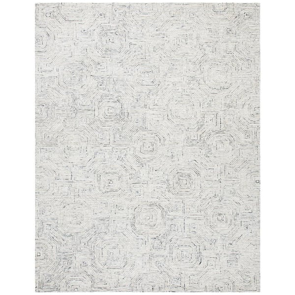 SAFAVIEH Aspen Gray/Beige 9 ft. x 12 ft. Distressed Geometric Area Rug