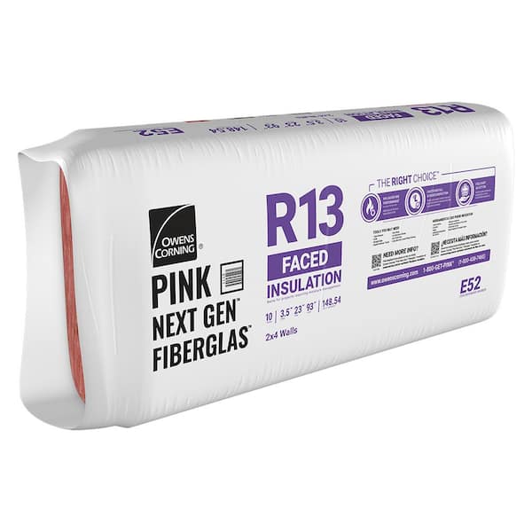 Buy R-13 EcoTouch PINK Ceiling Unfaced Fiberglass Insulation Batt 23 in. x  93 10 bags