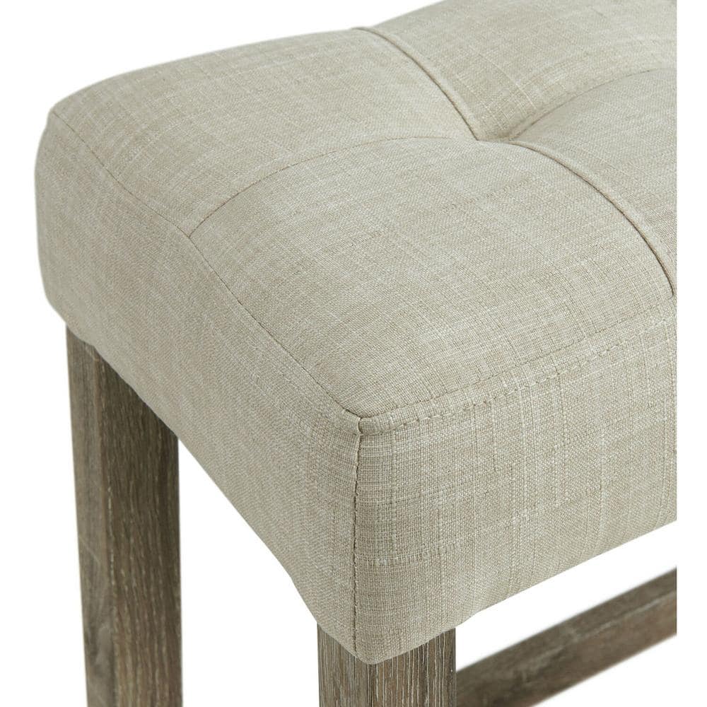 Rustic Cream 4-Piece High-Top Pub Set with Upholstered Stools