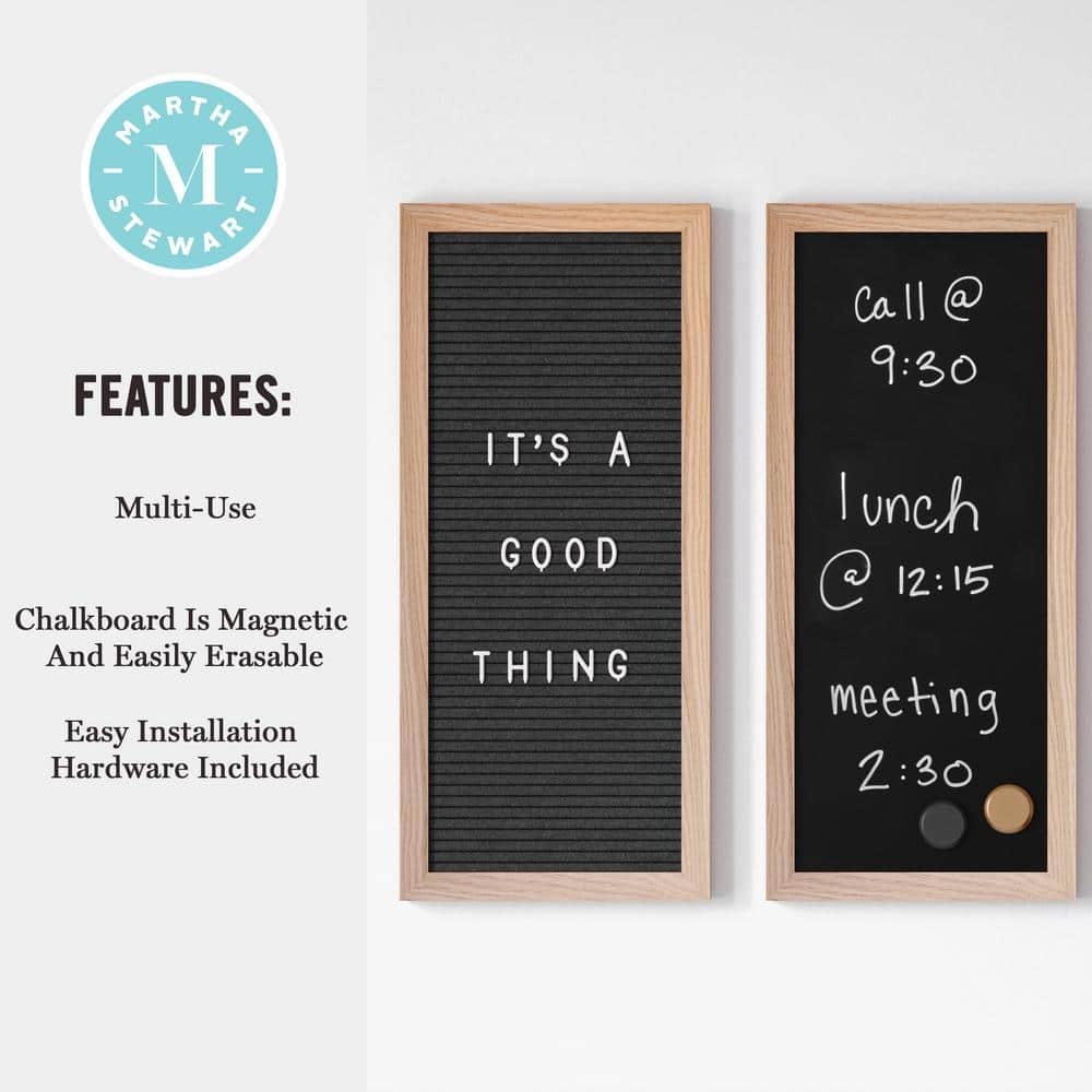 Light Natural Woodgrain Cork, Chalk, and Letter Board Set