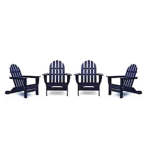 Icon Navy 4-Piece Plastic Adirondack Chair Patio Seating Set