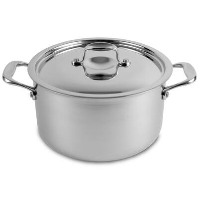 4 qt. Silver Stainless Steel Stock Pot with Lid