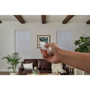 White Cordless Blackout Motorized Cellular Shade with Remote Control - 47 in. W x 48 in. L