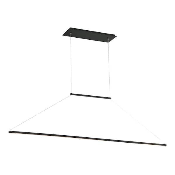 WAC Lighting E=MC2 47 in. 260-Watt Equivalent Integrated LED Black Pendant with Acrylic Shade