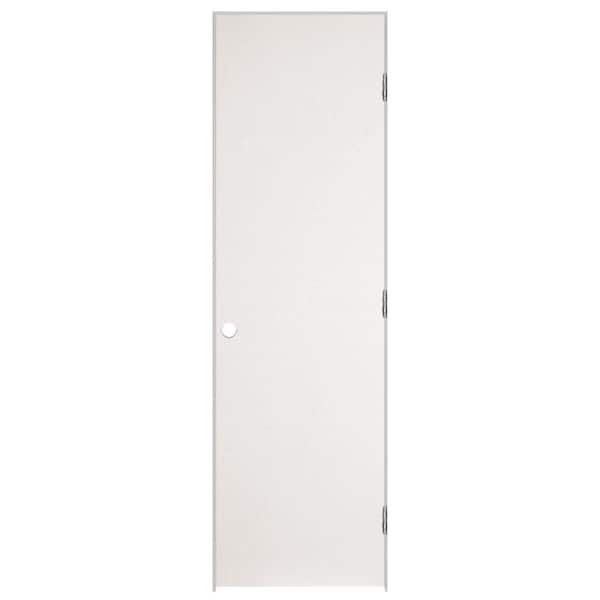 Masonite 24 in. x 80 in. No Panel Flush Hardboard Left-Handed Hollow-Core Smooth Primed Composite Single Prehung Interior Door
