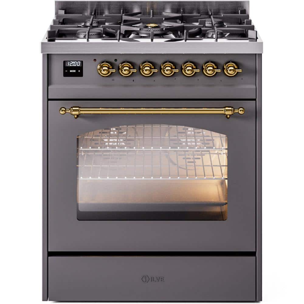 Nostalgie II 30 in. Dual Fuel Liquid Propane Range with 5-Burners, Brass Trim in Graphite Matte price history on PriceWatchPro