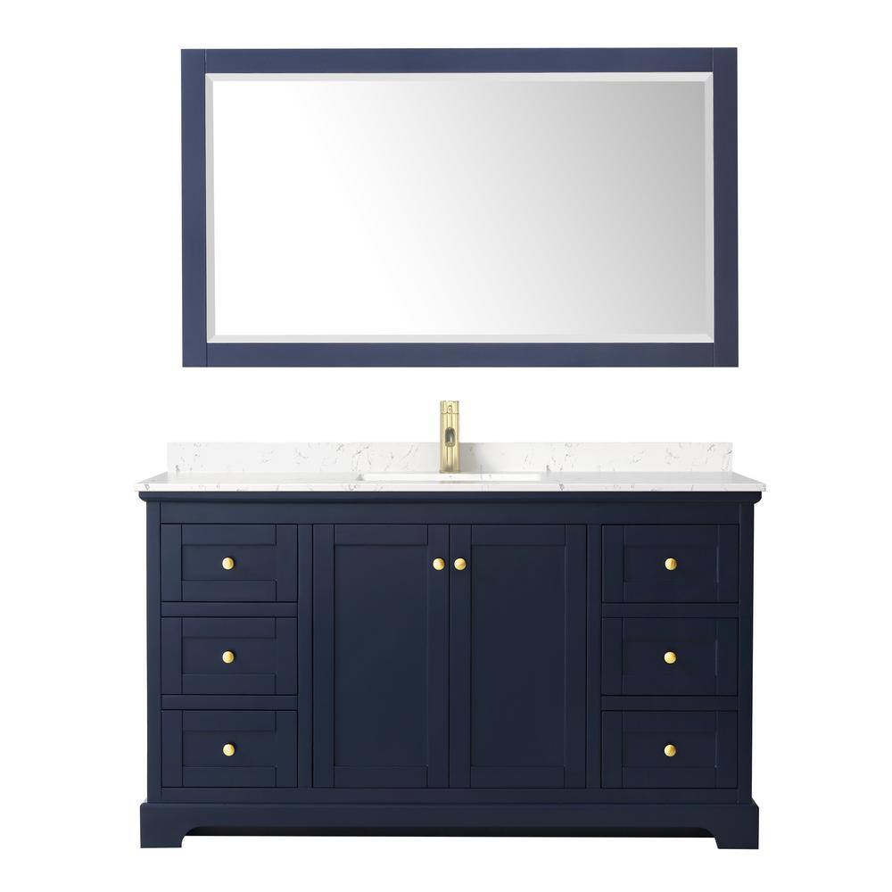 Avery 60'' Dark Blue Marble Top Single Vanity