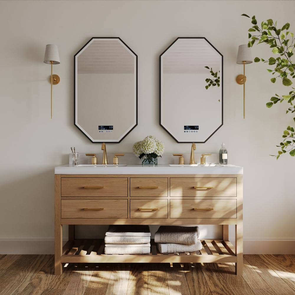 Elizabeth 60 in. W Bath Vanity in Oak with White Quartz Top price history on PriceWatchPro